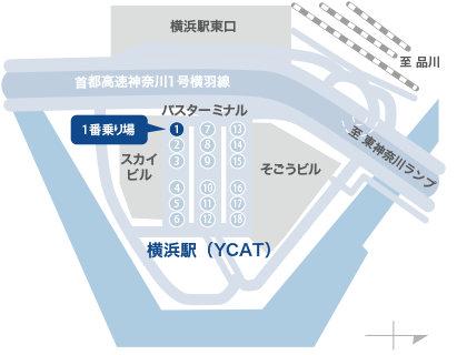 横浜駅（YCAT 乗り場）MAP