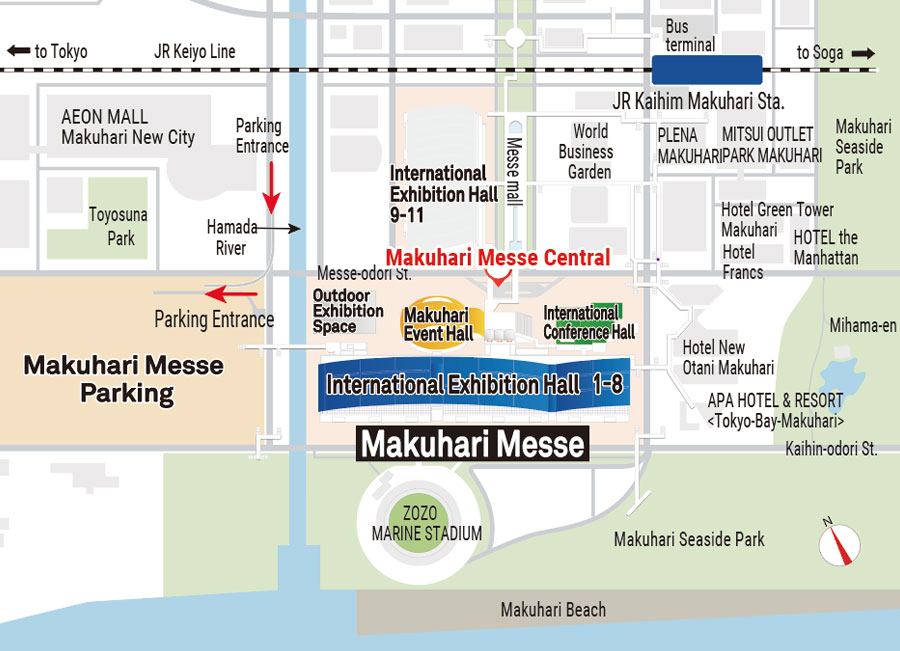 Location of Makuhari Messe Central bus stop